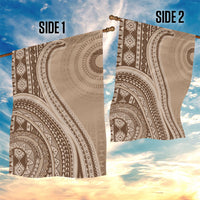 Bula Fiji Vintage Tapa Garden Flag Kaivity Masi Wave Motifs - Mocha