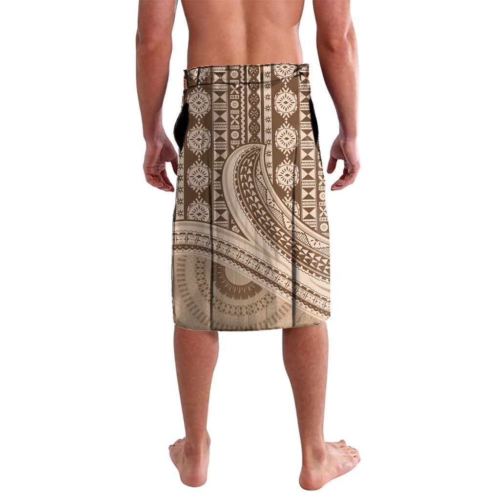 Bula Fiji Vintage Tapa Lavalava Kaivity Masi Wave Motifs - Mocha