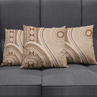 Bula Fiji Vintage Tapa Pillow Cover Kaivity Masi Wave Motifs - Mocha LT7 - Polynesian Pride