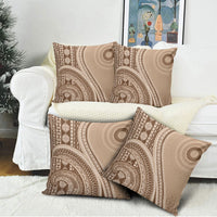 Bula Fiji Vintage Tapa Pillow Cover Kaivity Masi Wave Motifs - Mocha LT7 - Polynesian Pride