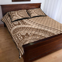 Bula Fiji Vintage Tapa Quilt Bed Set Kaivity Masi Wave Motifs - Mocha