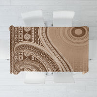 Bula Fiji Vintage Tapa Tablecloth Kaivity Masi Wave Motifs - Mocha