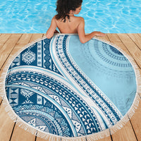 Bula Fiji Vintage Tapa Beach Blanket Kaivity Masi Wave Motifs - Turquoise