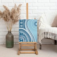 Bula Fiji Vintage Tapa Canvas Wall Art Kaivity Masi Wave Motifs - Turquoise