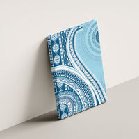 Bula Fiji Vintage Tapa Canvas Wall Art Kaivity Masi Wave Motifs - Turquoise