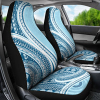 Bula Fiji Vintage Tapa Car Seat Cover Kaivity Masi Wave Motifs - Turquoise