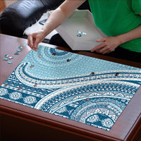 Bula Fiji Vintage Tapa Puzzle Kaivity Masi Wave Motifs - Turquoise