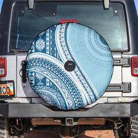 Bula Fiji Vintage Tapa Spare Tire Cover Kaivity Masi Wave Motifs - Turquoise