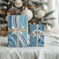 Bula Fiji Vintage Tapa Wrapping Paper Kaivity Masi Wave Motifs - Turquoise