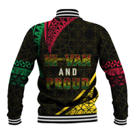 Personalised Vanuatu Baseball Jacket Melanesian Sand Drawing Mixed - Ni Van and Proud LT7 - Polynesian Pride