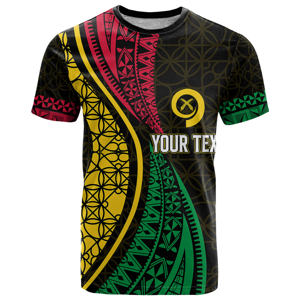Custom Vanuatu T Shirt Melanesian Sand Drawing Mixed Ni Van and Proud LT7 Black - Polynesian Pride
