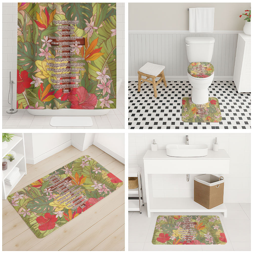 Mahalo Hawaii - Ka Pule a ka Haku Bathroom Set Tropical Flowers LT7 - Polynesian Pride