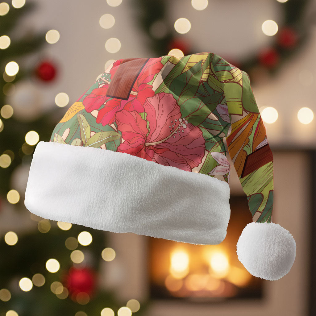 Mahalo Hawaii - Ka Pule a ka Haku Christmas Santa Hat Tropical Flowers LT7 Without Fur Coral Pink - Polynesian Pride