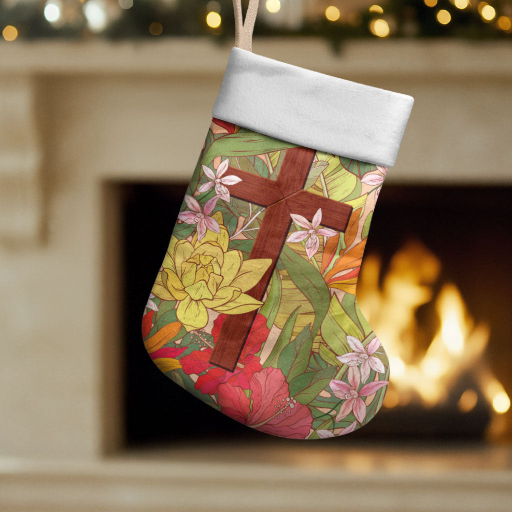 Mahalo Hawaii - Ka Pule a ka Haku Christmas Stocking Tropical Flowers LT7 Set of 2 Coral Pink - Polynesian Pride