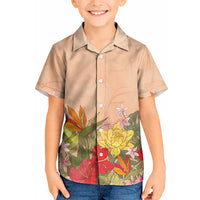 Mahalo Hawaii - Ka Pule a ka Haku Kid Hawaiian Shirt Tropical Flowers LT7 Kid Coral Pink - Polynesian Pride
