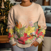 Mahalo Hawaii - Ka Pule a ka Haku Kid Ugly Christmas Sweater Tropical Flowers LT7 - Polynesian Pride