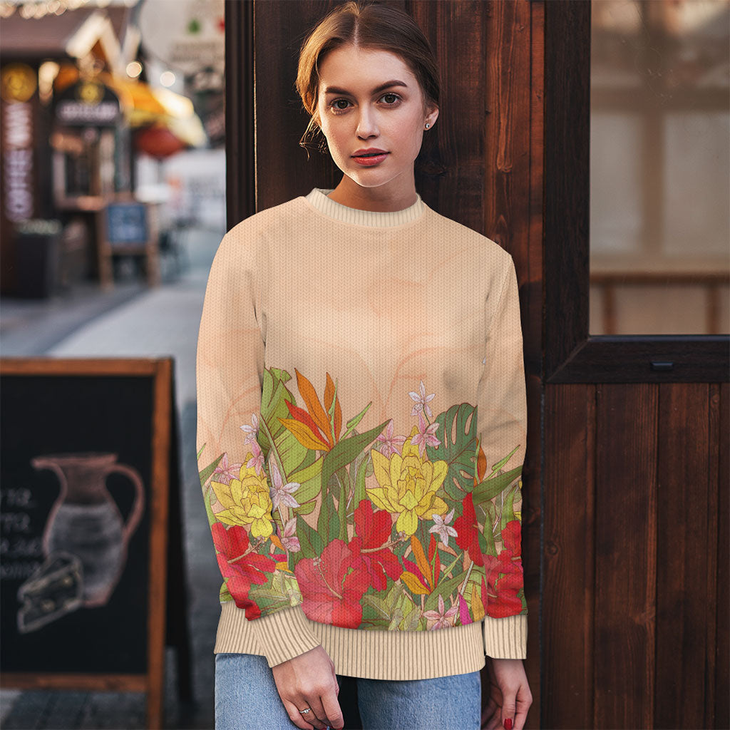 Mahalo Hawaii - Ka Pule a ka Haku Ugly Christmas Sweater Tropical Flowers LT7 - Polynesian Pride
