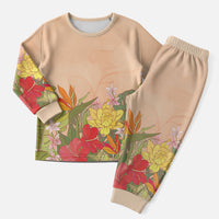 Mahalo Hawaii - Ka Pule a ka Haku Christmas Pajama Set Tropical Flowers LT7 Men Coral Pink - Polynesian Pride