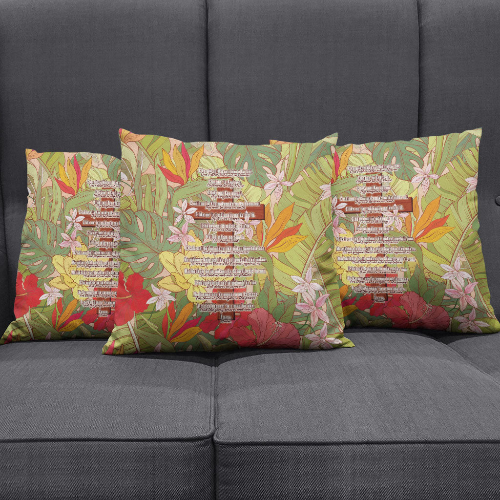 Mahalo Hawaii - Ka Pule a ka Haku Pillow Cover Tropical Flowers LT7 - Polynesian Pride