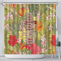 Mahalo Hawaii - Ka Pule a ka Haku Shower Curtain Tropical Flowers LT7 - Polynesian Pride