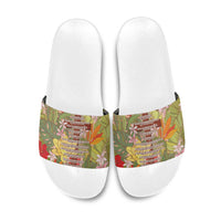 Mahalo Hawaii - Ka Pule a ka Haku Slide Sandals Tropical Flowers LT7 Coral Pink - Polynesian Pride