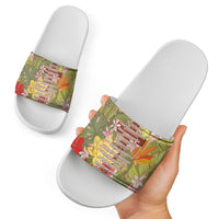 Mahalo Hawaii - Ka Pule a ka Haku Slide Sandals Tropical Flowers LT7 - Polynesian Pride