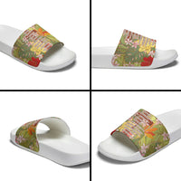 Mahalo Hawaii - Ka Pule a ka Haku Slide Sandals Tropical Flowers LT7 - Polynesian Pride