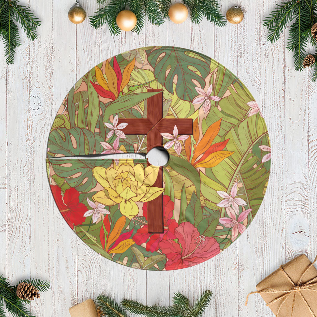 Mahalo Hawaii - Ka Pule a ka Haku Tree Skirt Tropical Flowers LT7 Casual Coral Pink - Polynesian Pride