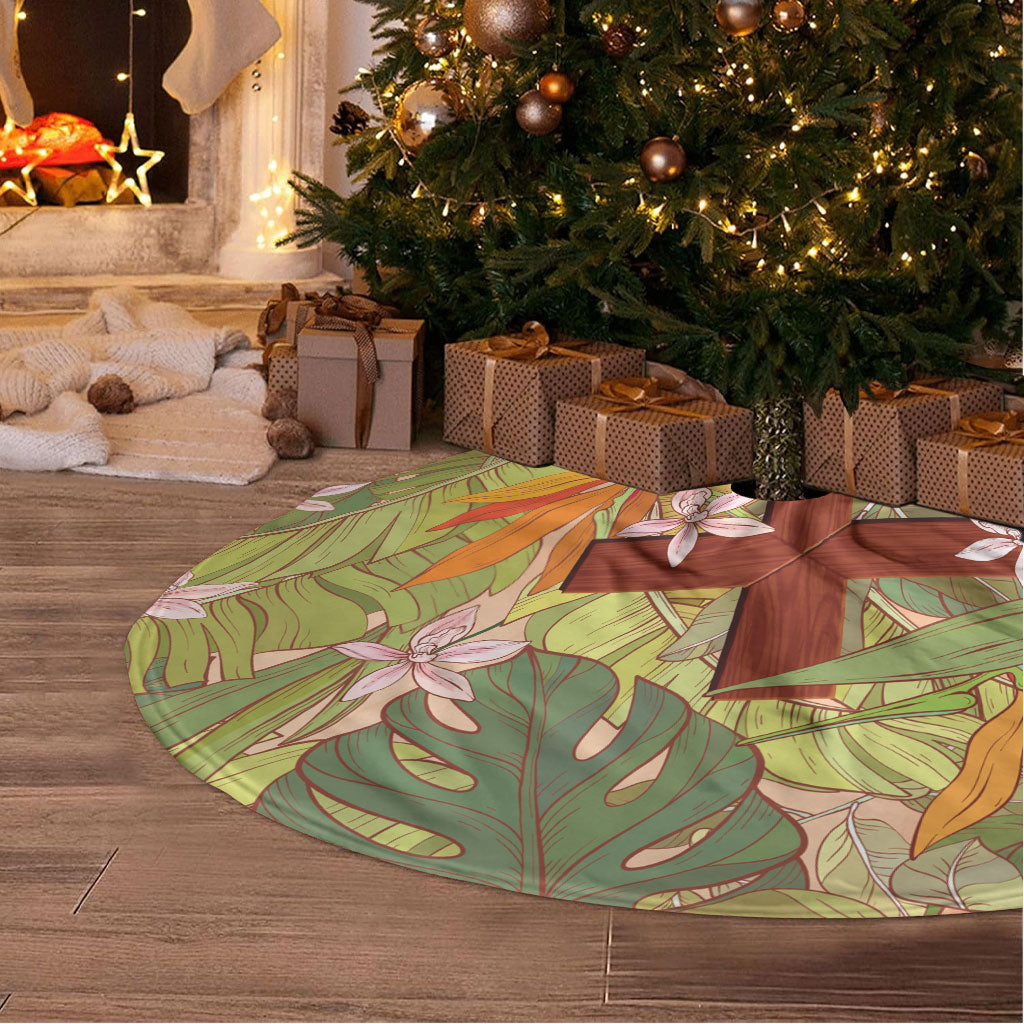 Mahalo Hawaii - Ka Pule a ka Haku Tree Skirt Tropical Flowers LT7 - Polynesian Pride