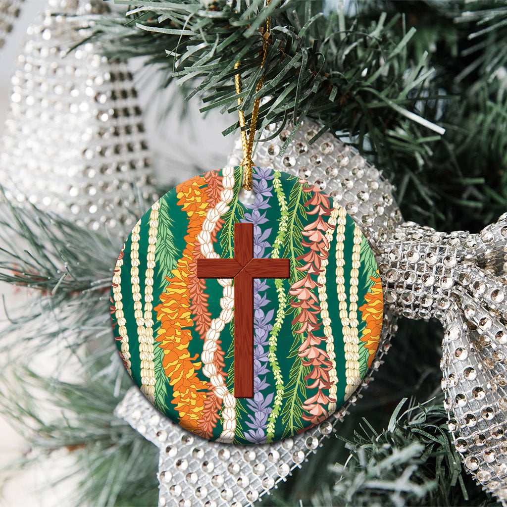 Mahalo Hawaii - Ka Pule a ka Haku Ceramic Ornament Mixed Lei LT7 - Polynesian Pride