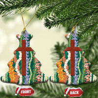 Mahalo Hawaii - Ka Pule a ka Haku Ceramic Ornament Mixed Lei LT7 Christmas Tree Sage Green - Polynesian Pride