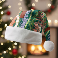 Mahalo Hawaii - Ka Pule a ka Haku Christmas Santa Hat Mixed Lei LT7 Without Fur Sage Green - Polynesian Pride