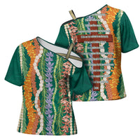 Mahalo Hawaii - Ka Pule a ka Haku Cross Shoulder Shirt Mixed Lei LT7 - Polynesian Pride