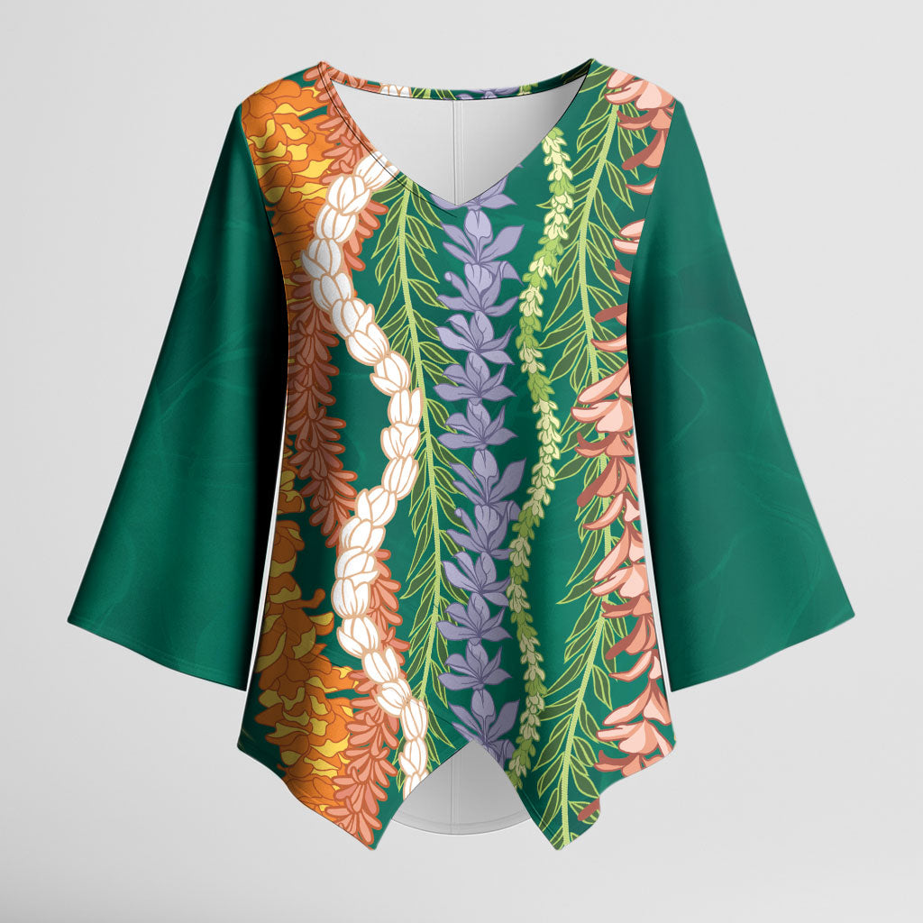 Mahalo Hawaii - ⁠Ka Pule a ka Haku Kimono Sleeve Blouse Mixed Lei