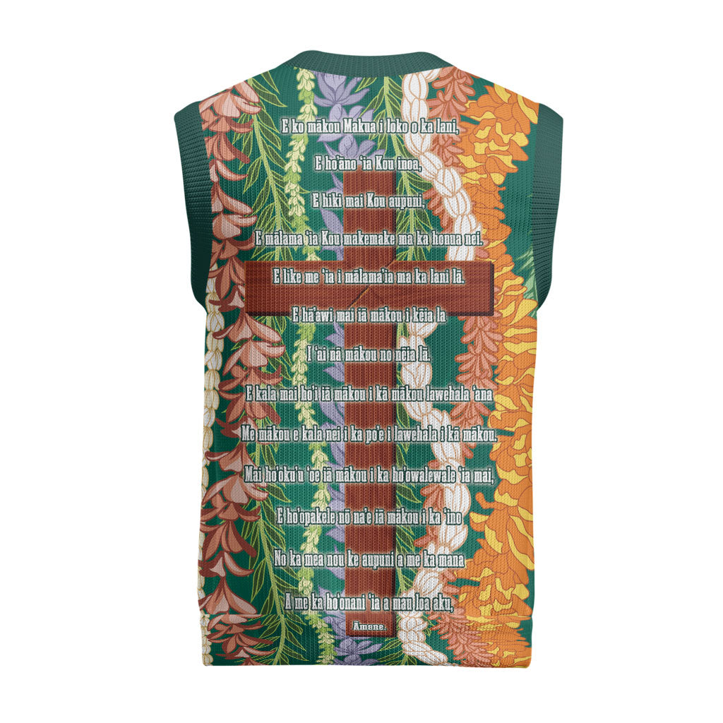 Mahalo Hawaii - Ka Pule a ka Haku Christmas Knitted V-Neck Vest Mixed Lei LT7 - Polynesian Pride