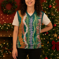 Mahalo Hawaii - Ka Pule a ka Haku Christmas Knitted V-Neck Vest Mixed Lei LT7 - Polynesian Pride