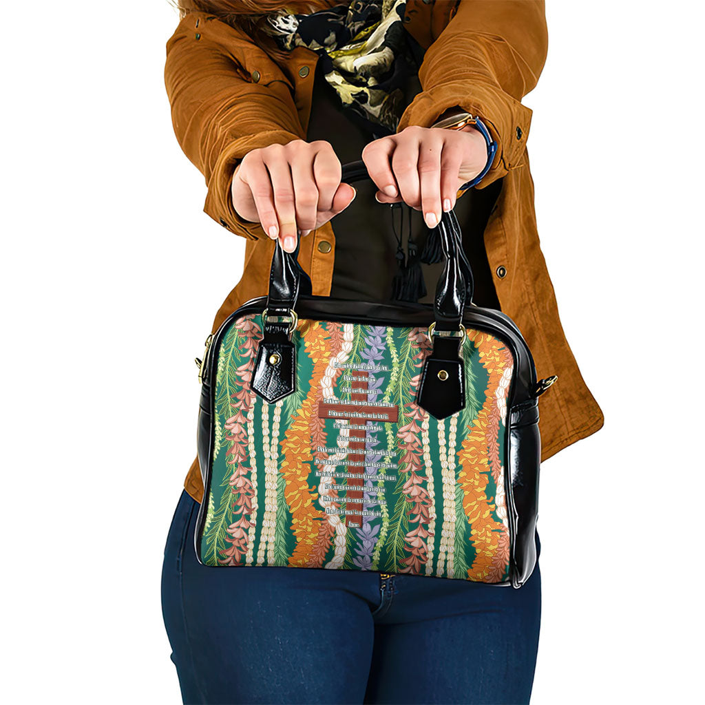 Mahalo Hawaii - Ka Pule a ka Haku Shoulder Handbag Mixed Lei LT7 One Size Sage Green - Polynesian Pride