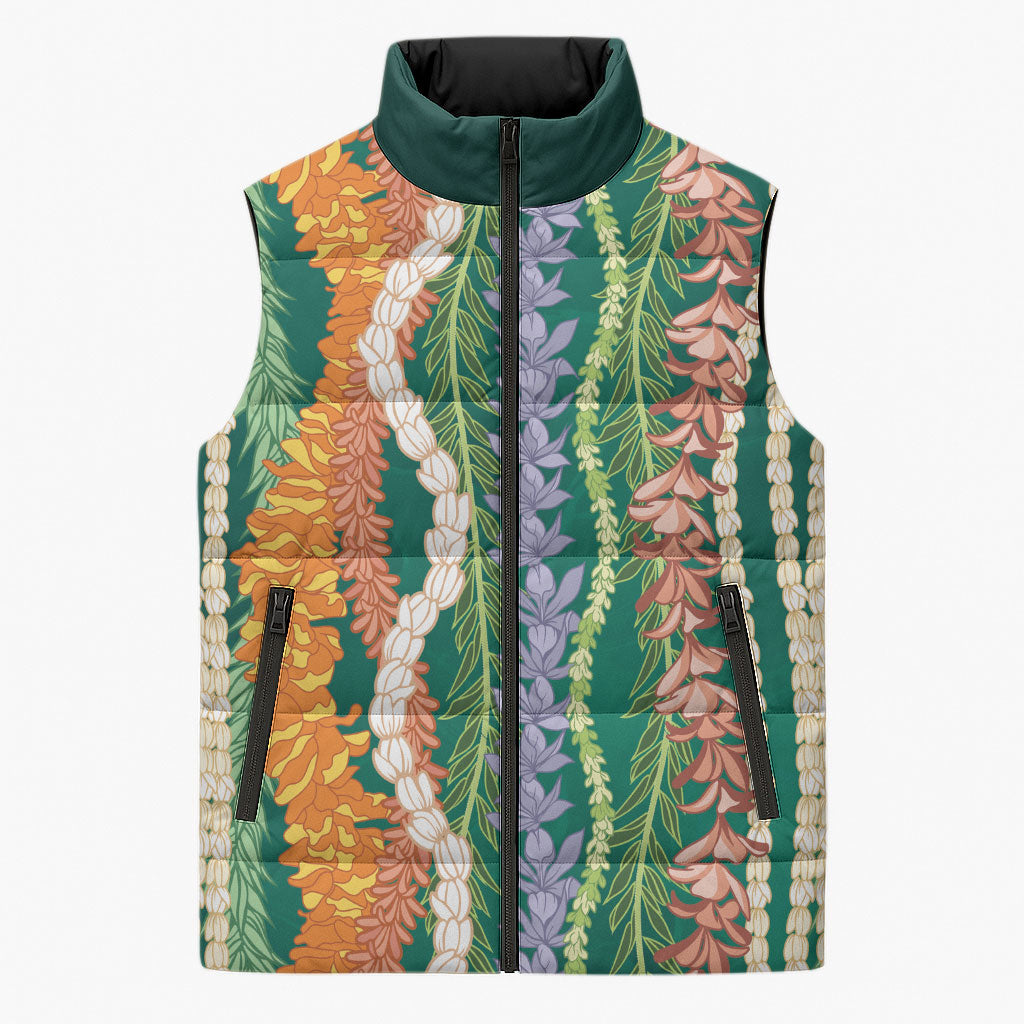 Mahalo Hawaii - ⁠Ka Pule a ka Haku Sleeveless Puffer Jacket Mixed Lei