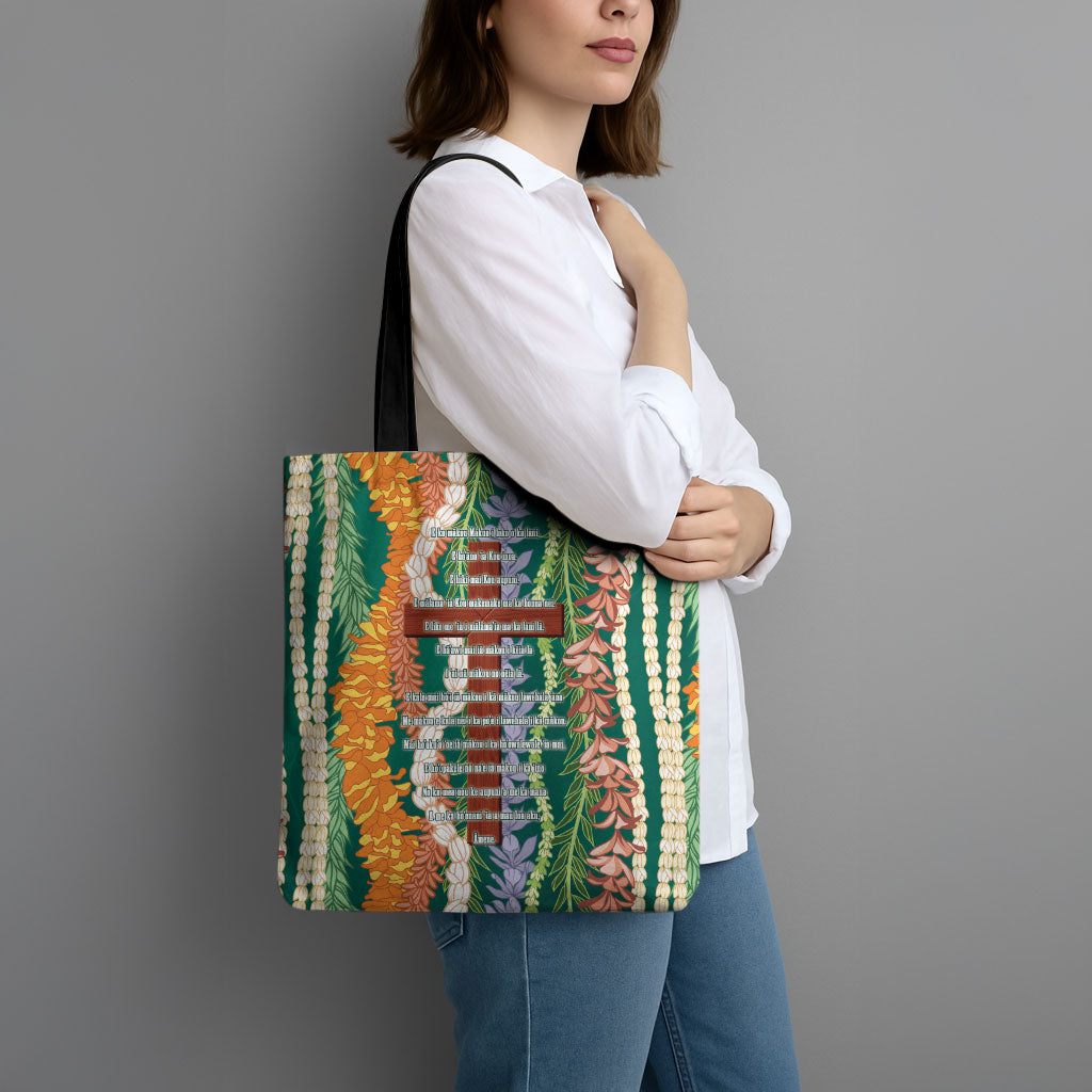 Mahalo Hawaii - Ka Pule a ka Haku Tote Bag Mixed Lei LT7 - Polynesian Pride