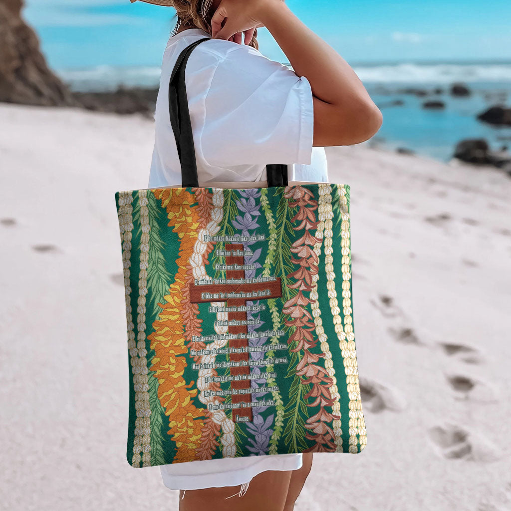Mahalo Hawaii - Ka Pule a ka Haku Tote Bag Mixed Lei LT7 - Polynesian Pride