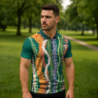 Mahalo Hawaii - Ka Pule a ka Haku Zipper Polo Shirt Mixed Lei LT7 - Polynesian Pride