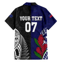 Personalised New Zealand Vs Samoa Rugby Family Matching Off Shoulder Long Sleeve Dress and Hawaiian Shirt Go Champions LT7 - Polynesian Pride