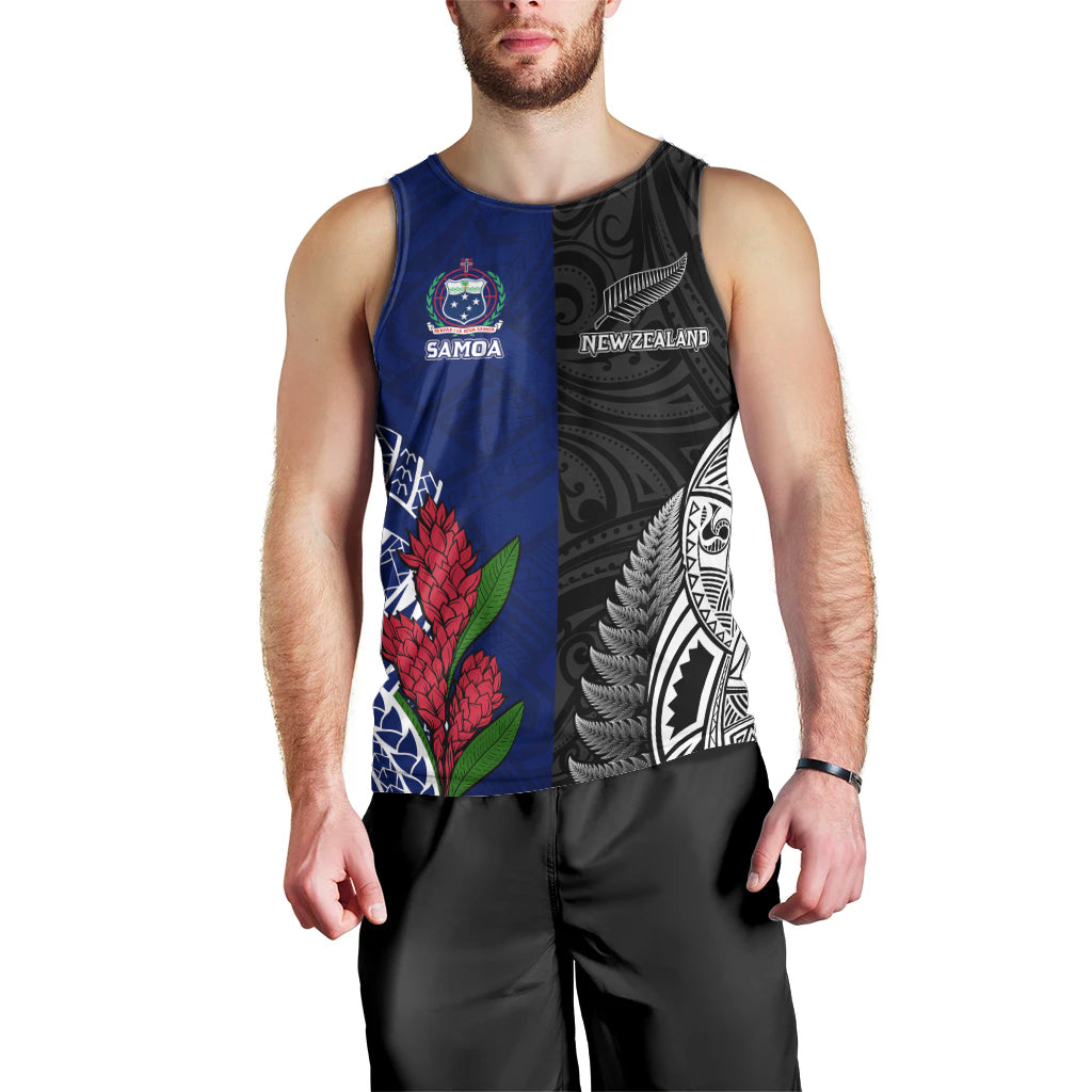Personalised New Zealand Vs Samoa Rugby Men Tank Top Go Champions LT7 - Polynesian Pride