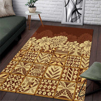 Niue Hiapo Motif Area Rug Tapa Classic LT7 Beige - Polynesian Pride