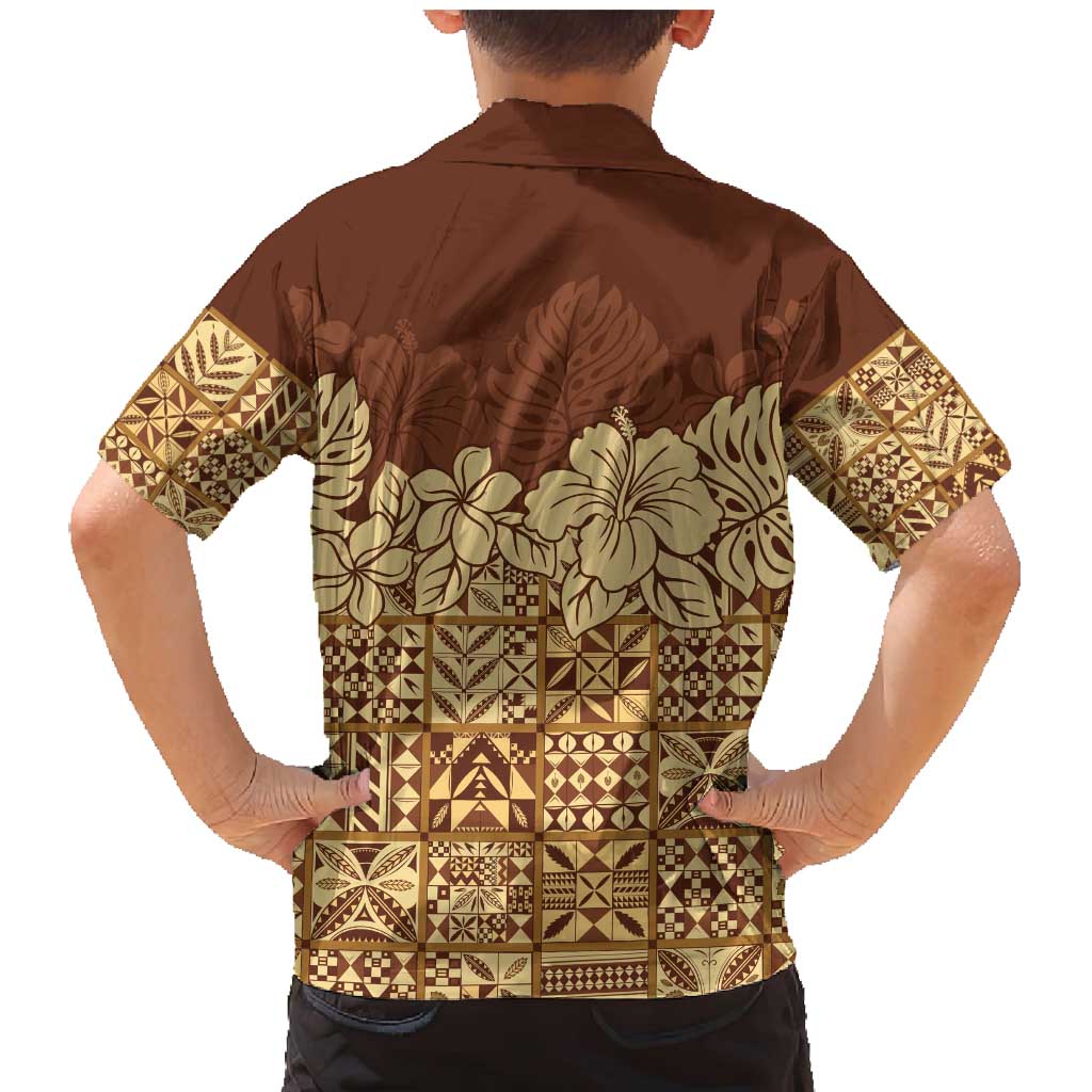 Niue Hiapo Motif Family Matching Mermaid Dress and Hawaiian Shirt Tapa Classic LT7 - Polynesian Pride