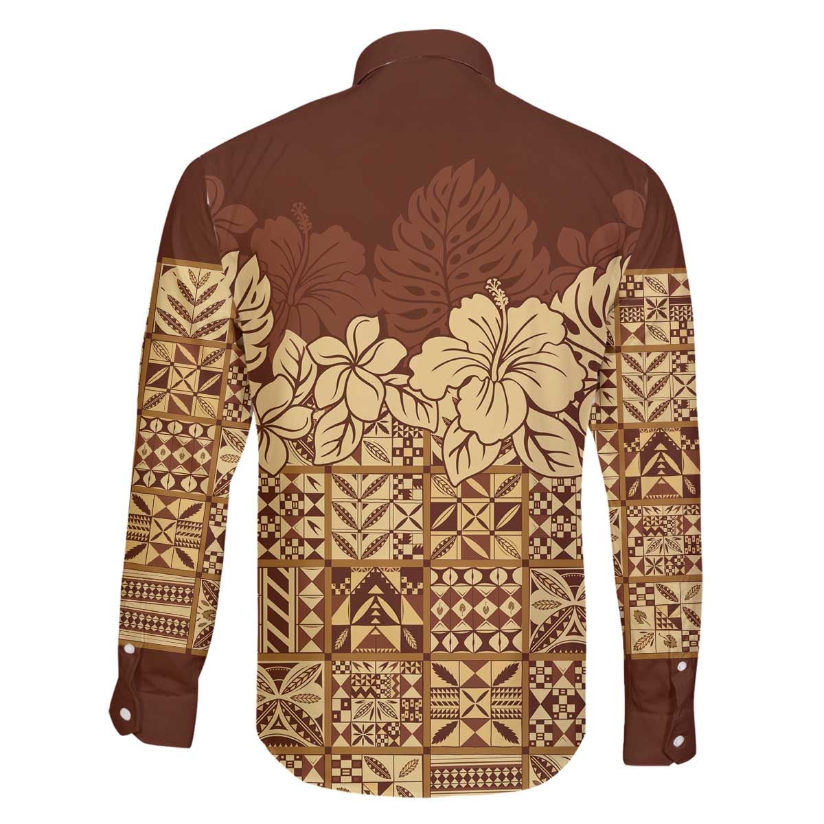 Niue Hiapo Motif Family Matching Off The Shoulder Long Sleeve Dress and Hawaiian Shirt Tapa Classic LT7 - Polynesian Pride