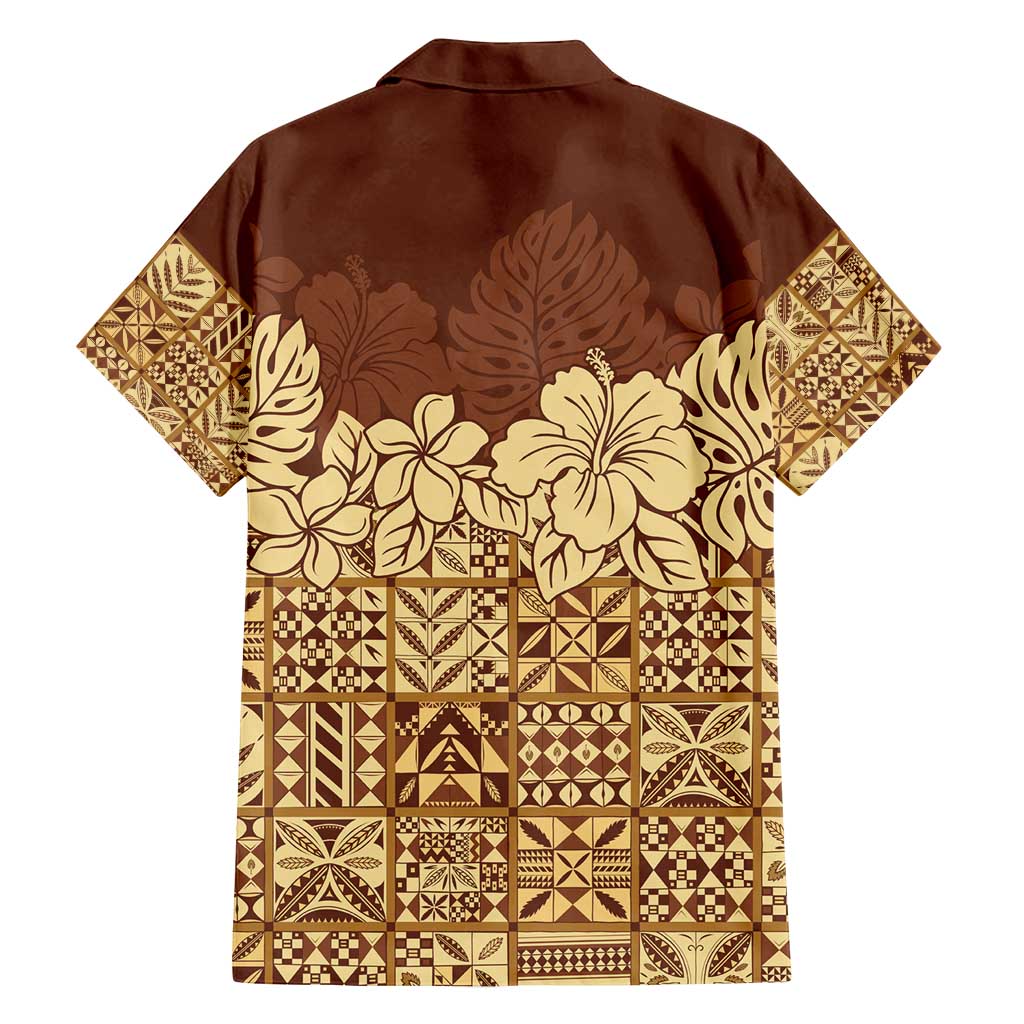 Niue Hiapo Motif Family Matching Puletasi and Hawaiian Shirt Tapa Classic LT7 - Polynesian Pride