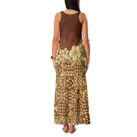 Niue Hiapo Motif Family Matching Tank Maxi Dress and Hawaiian Shirt Tapa Classic LT7 - Polynesian Pride