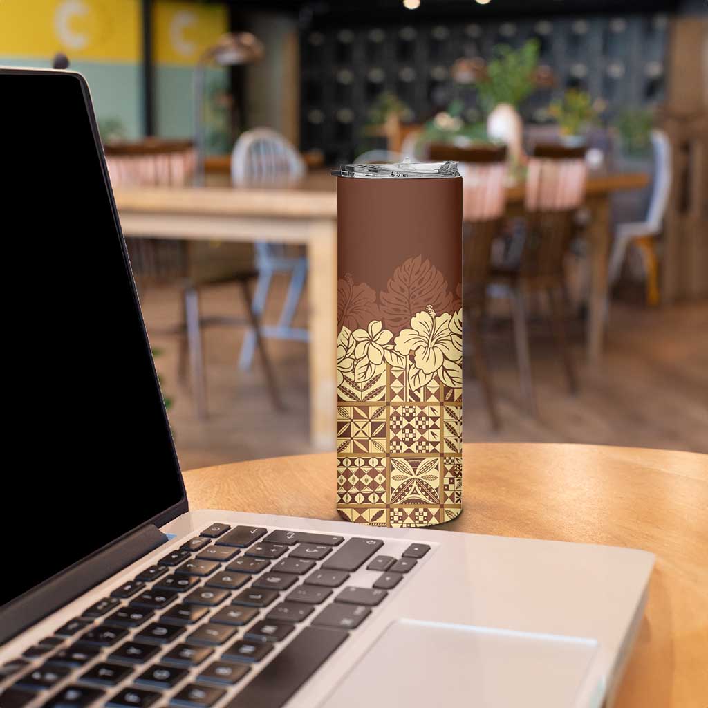 Niue Hiapo Motif Skinny Tumbler Tapa Classic
