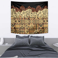 Niue Hiapo Motif Tapestry Tapa Classic - Black Ver LT7 - Polynesian Pride